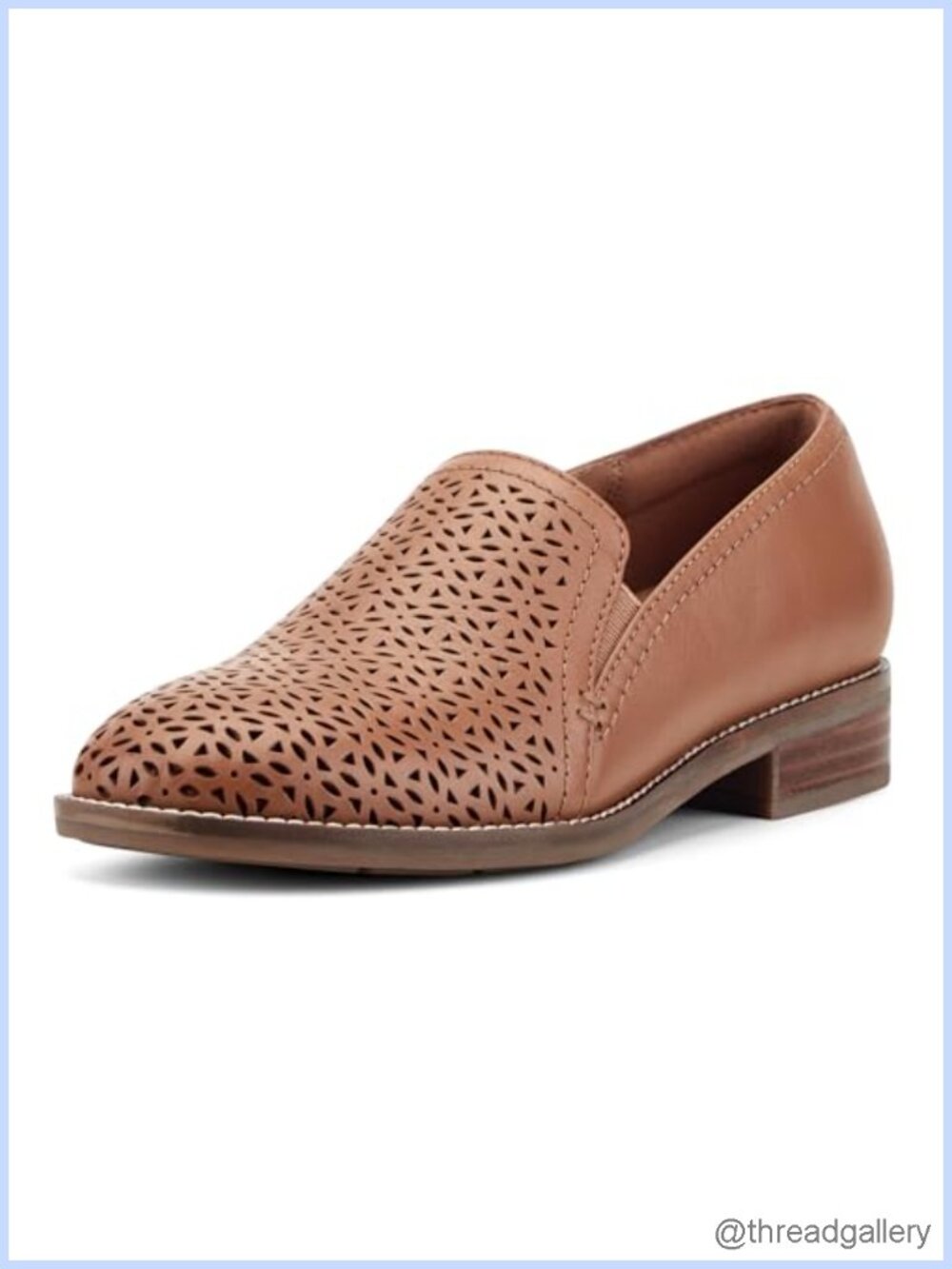 Leather Piper Slip-On Loafers Round Toe Cushioned Arch Support Casual